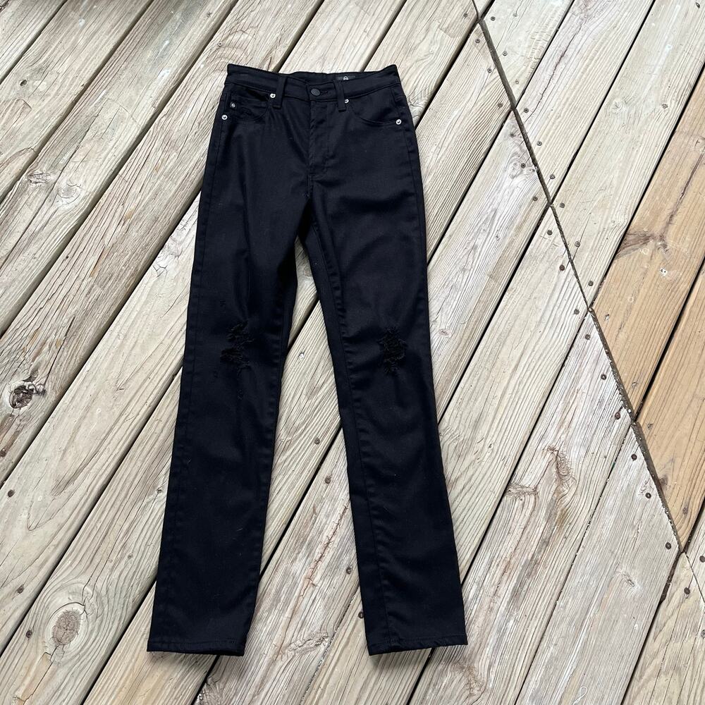 AG Adriano Goldschmied Alexxis Slim High Rise Jeans Black Size 26R